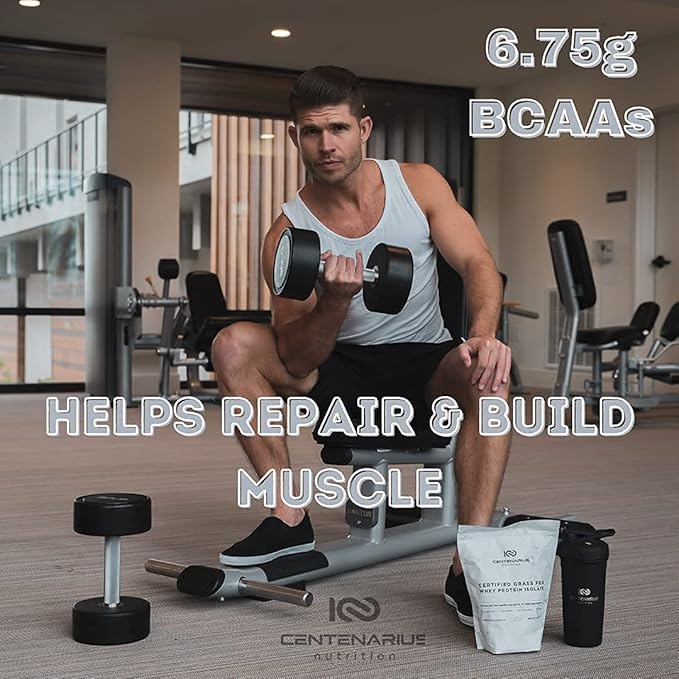 Centenarius Nutrition Grass Fed Whey Protein Unflavored Powder 500g with Natural Amino Acids for Optimized Muscle Growth, Recovery & Efficiency - Cold-Filtered, No Additives or Hormones