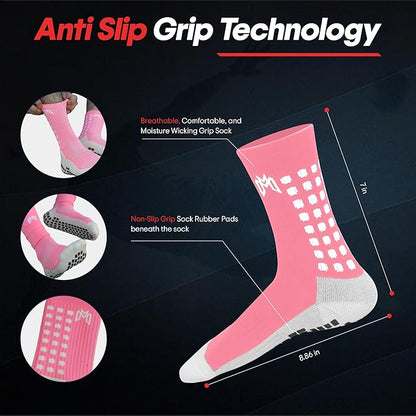 Soccer Grip Socks, Shin Guards, Pre Cut Sock Sleeves, and Guard Straps Bundle Pack - Essential Equipment for Soccer Players - for Mens, Women, Youth, Size 7 to 12 US Men Shoe Size