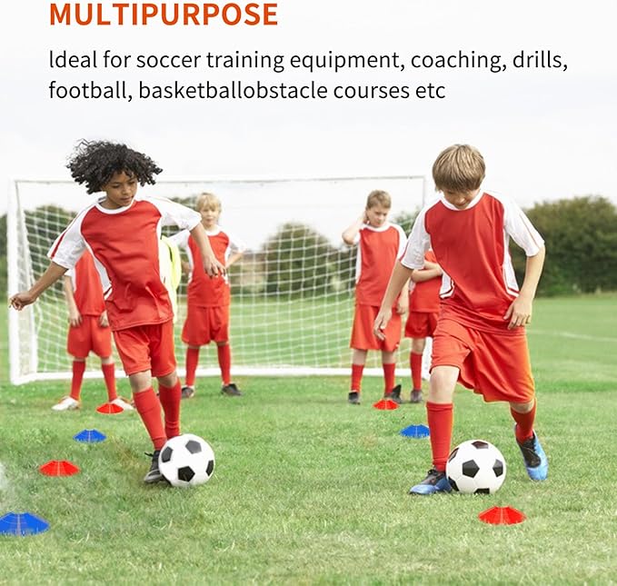 Soccer Agility Training Equipment Set, 12 Rung 20Ft Agility Ladder, 12 Disc Cones, 4 Steel Stakes, Solo Soccer Trainer, Jump Rope - Speed Training Equipment for Soccer Football Basketball