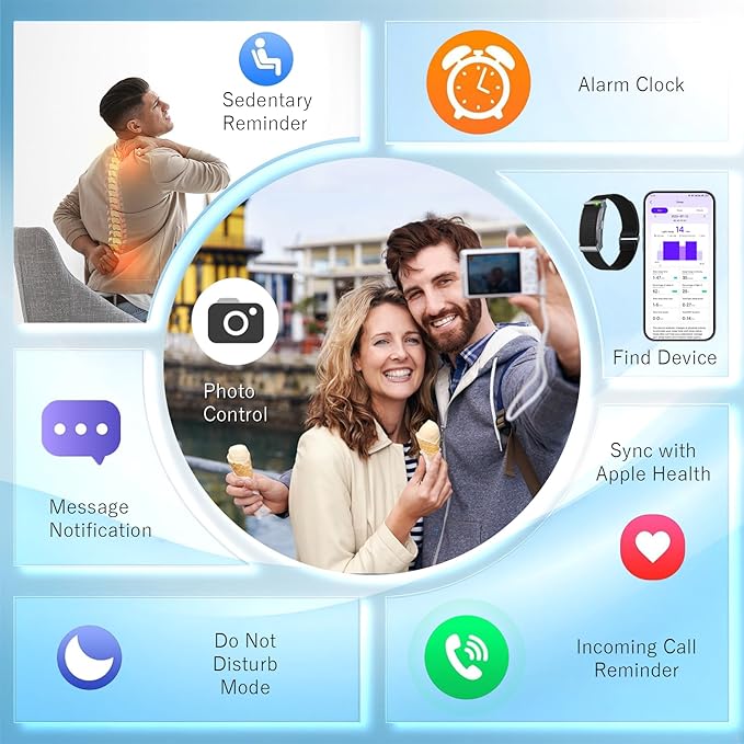 Smart Health Wristband & Armband Set, Screen-Free Minimalist Design Fitness Tracker, Nylon Breathable Smart Bracelet, 24/7 Heart Rate/SpO2/Sleep Monitor, 120+ Sports Modes, IP68 Waterproof