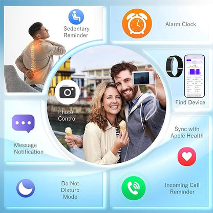 Smart Health Wristband & Armband Set, Screen-Free Minimalist Design Fitness Tracker, Nylon Breathable Smart Bracelet, 24/7 Heart Rate/SpO2/Sleep Monitor, 120+ Sports Modes, IP68 Waterproof