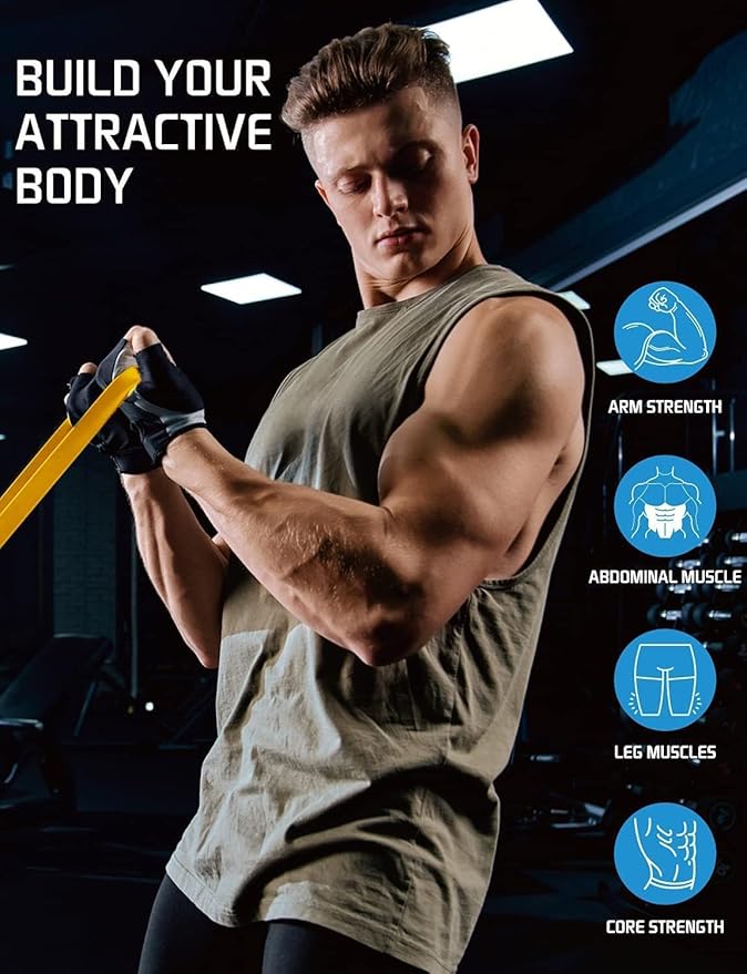 LEEKEY Resistance Bands Set for Pull-Up Assistance & Full-Body Training, Multi-Level Exercise Bands with Bag for Home Workouts, Physical Therapy, Strength Training (Men/Women)