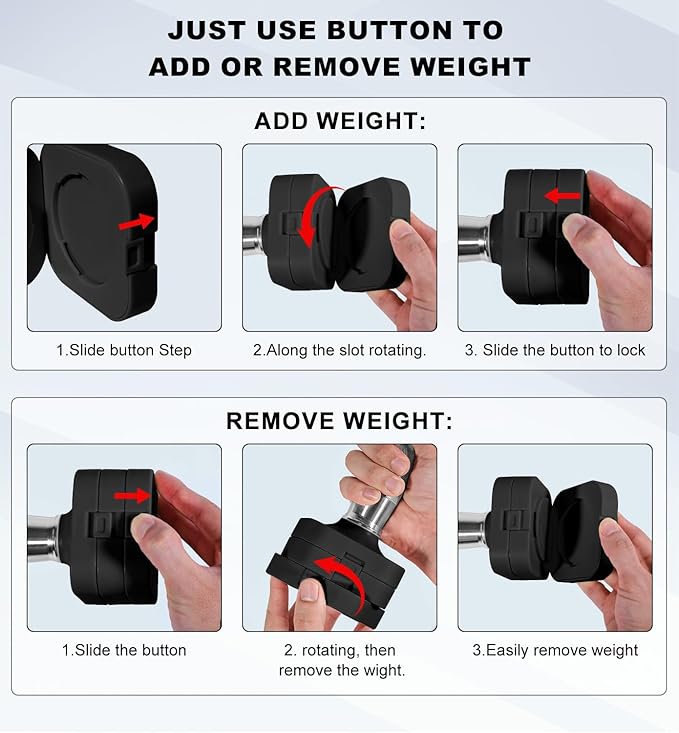 15LB 20LB 40LB 50LB Adjustable Dumbbell Set Free Weights Dumbbells Set for Women Men Hand Weights Sets Adjust Dumbbell Weight Sets for Home Gym Exercise Workout Strength Training Equipments