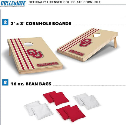 2' x 3' Solid Wood Cornhole Set with Direct Print HD Team Graphics – Great Gift for Any NCAA Fan! Bean Bag Toss Family Outdoor Games