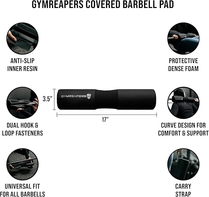 Gymreapers Barbell Squat Pad - Protective Bridge Pad For Hip Thrust, Squats, Lunges - Hip Support, Neck Protection For Bar