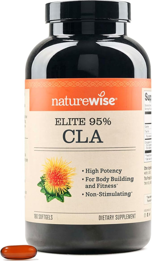 NatureWise CLA 1300 - 95% Active Conjugated Linoleic Acid for Women and Men, Not Stimulating