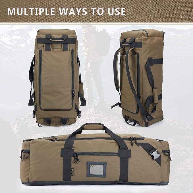 86l Large Duffel Bag For Travel, Gym & Sports - Water Repellent Polyester, Hidden Straps, Shoe Compartment - Perfect Luggage Duffle Bag Or Backpack For Men & Women