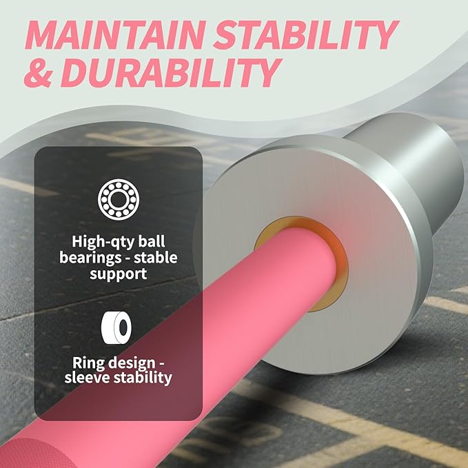 Egles Kids Barbell 5.5LB Mini Barbell Bar 4ft for Kid Women & Beginners Weighted Bar - Compatible with 2-Inch Weight Plates, for Strength Training Gym Weight Lifting, Multi-Color Training Bar