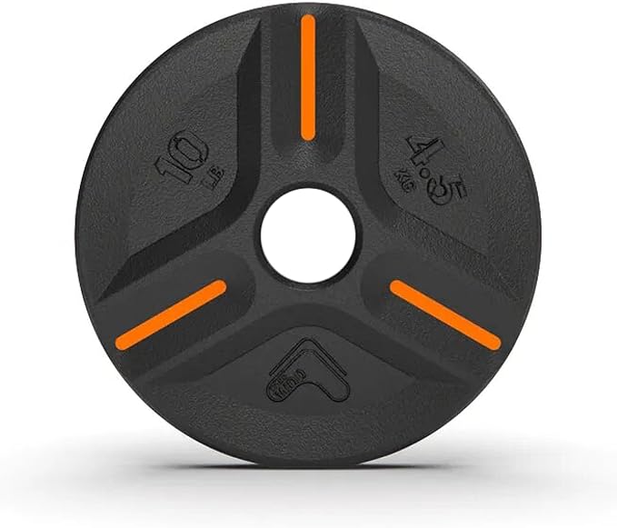 Cast Iron Plate Weights by Tribe WOD- Gym Weights for Men and Women, Cast Iron Plate Weights 1 of 2, Rubber and Steel Weights for Lifting (1 Plate)