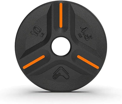 Cast Iron Plate Weights by Tribe WOD- Gym Weights for Men and Women, Cast Iron Plate Weights 1 of 2, Rubber and Steel Weights for Lifting (1 Plate)