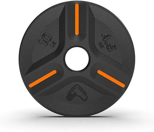 Cast Iron Plate Weights by Tribe WOD- Gym Weights for Men and Women, Cast Iron Plate Weights 1 of 2, Rubber and Steel Weights for Lifting (1 Plate)