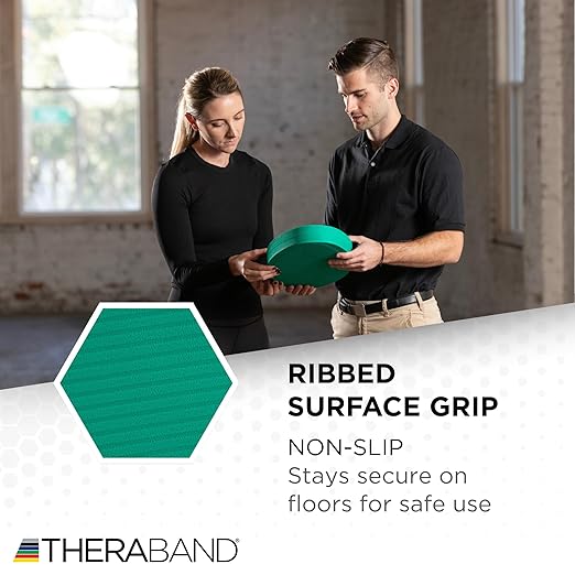 THERABAND Stability Trainer Pad, Beginner Level, Firm, Green Foam Balance Pad for Physical Therapy, Exercise Pad for Core Strength, Lightweight Non-Slip Balance Trainer, Portable Foam Pad for Home or Clinic Use