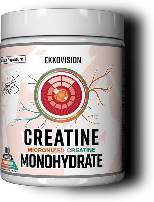 Ekkovision Creatine Monohydrate Powder, Micronized, Pina Colada, Pre Workout & Post Workout