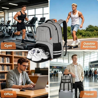 Ytonet Gym Backpack for Men Women, Backpack for Men with Shoe Compartment
