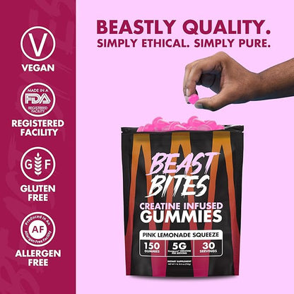 Creatine Infused Gummies - 5g Creapure Creatine Monohydrate Per Serving - NSF Certified for Sport - 30 Servings