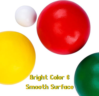 70mm Bocce Ball Set with 8 Bocce Balls, 2 Pallinos for Kids Outdoor Lawn, Backyard & Beach Games - Family-Friendly Wooden Bocce Ball Game Set for Kids, Teens, Beginners (2-8 Players)