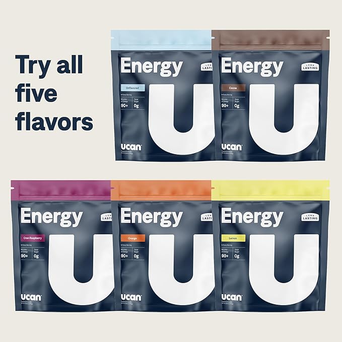 UCAN Energy Powder, Tropical Orange, Keto, Sugar-Free Pre & Post Workout for Men & Women, Non-GMO, Vegan, Gluten-Free, Great for Runners, Gym-Goers and High Performance Athletes (28 Servings, 24.6oz)