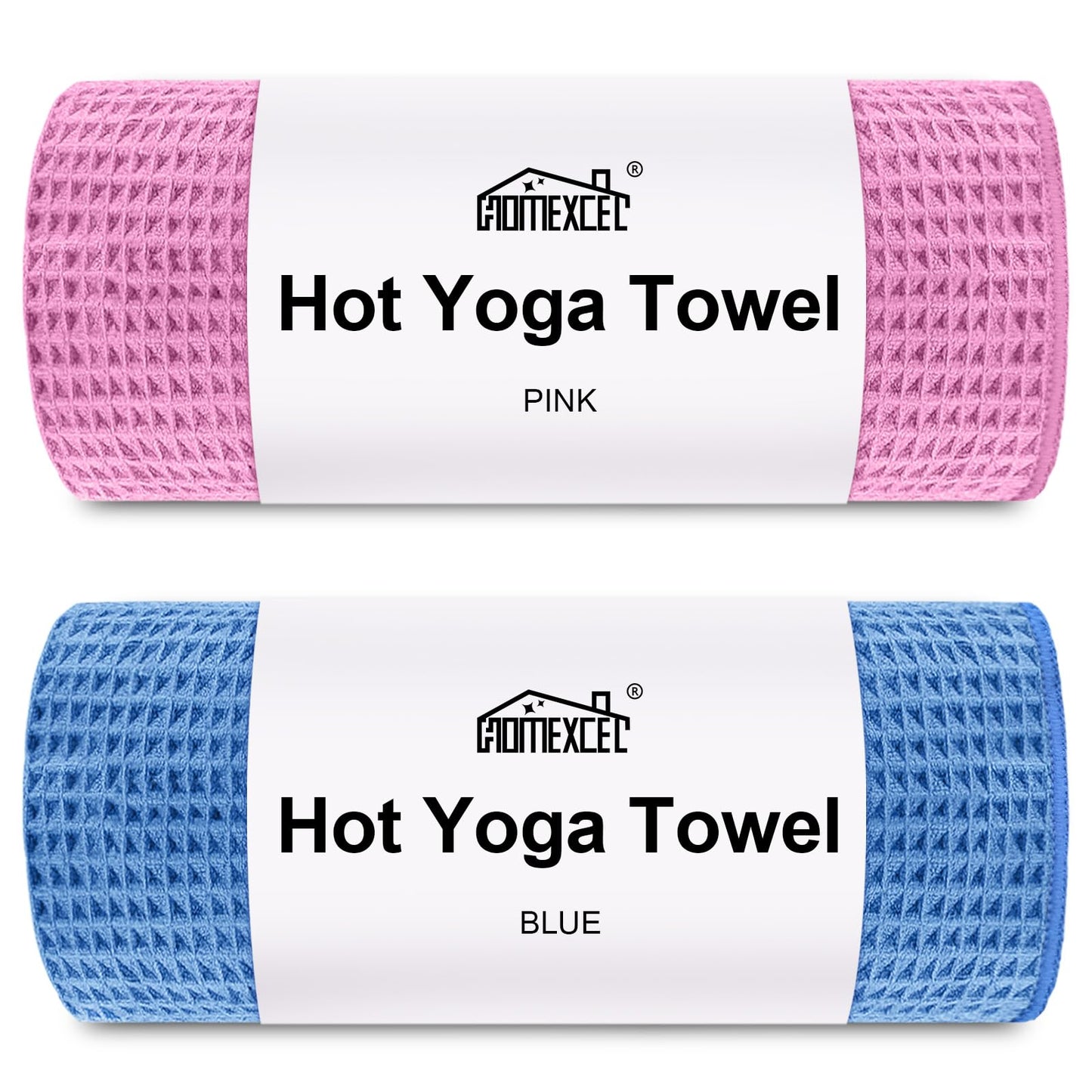 HOMEXCEL 2PK Yoga Mat Towels for Hot Workout, Ultra-Absorbent, 26.5" x 72"