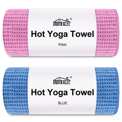 HOMEXCEL 2PK Yoga Mat Towels for Hot Workout, Ultra-Absorbent, 26.5" x 72"