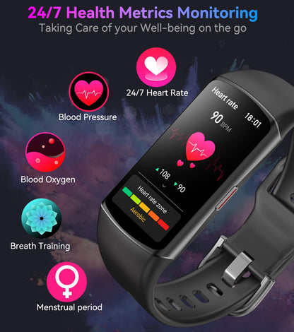 Smart Watch Fitness Tracker with 24/7 Heart Rate, Blood Oxygen Blood Pressure Monitor Sleep Tracker