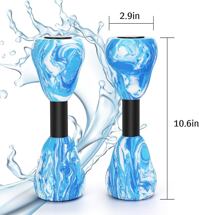 Camouflage Aquatic Dumbbells,2Pcs Foam Water Weights Aerobic Exercise Fitness Equipment Dumbbells, Pool Resistance Swimming Training for Adults/Kids/Men/Women Weight Loss, Beginner Swimming Training