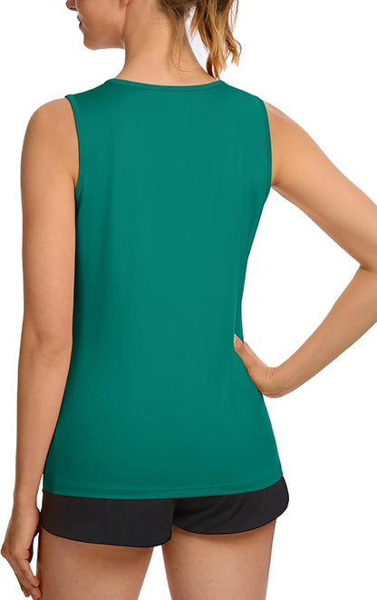 TACVASEN Women's UPF 80+ Workout Tank Top Sleeveless Quick Dry Sun Protection Hiking Athletic Gym Yoga Running Shirts
