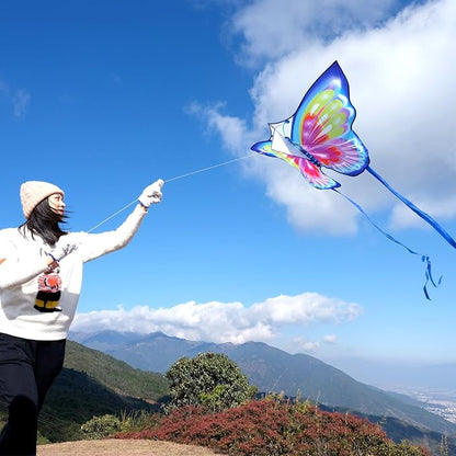 Mint's Colorful Life Kite Set for Kids and Adults, Easy to Fly Butterfly Delta Airplane Dragon Octopus Kite, Large Beach Kites Kits with 300ft String, Best for Gifts & Family Outings