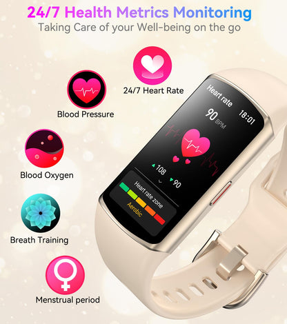 Smart Watch Fitness Tracker with 24/7 Heart Rate, Blood Oxygen Blood Pressure Monitor Sleep Tracker