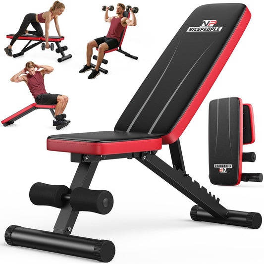 NICEPEOPLE Adjustable Weight Bench for Home Gym, 660LBS Capacity Workout Bench with 8 Backrests for