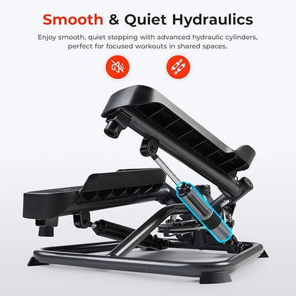 Sunny Health & Fitness Mini Steppers for Exercise at Home, Stair Step Workout Machine, Full Body Cardio Equipment, with Optional Free SunnyFit App Connection and Resistance Band