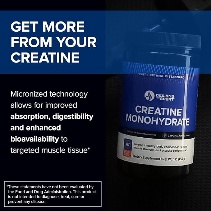 Creatine Monohydrate Powder - NSF Certified for Sport Creatine Supplement to Support Muscle
