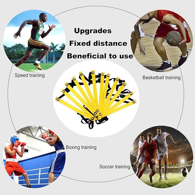 Agility Ladder Speed Agility Training Equipment,1 Agility Ladder 20ft,4 Hurdles,Training Soccer Cones,Jump Rope,Running Parachute, Agility Training Equipment for Kids Youth Adul