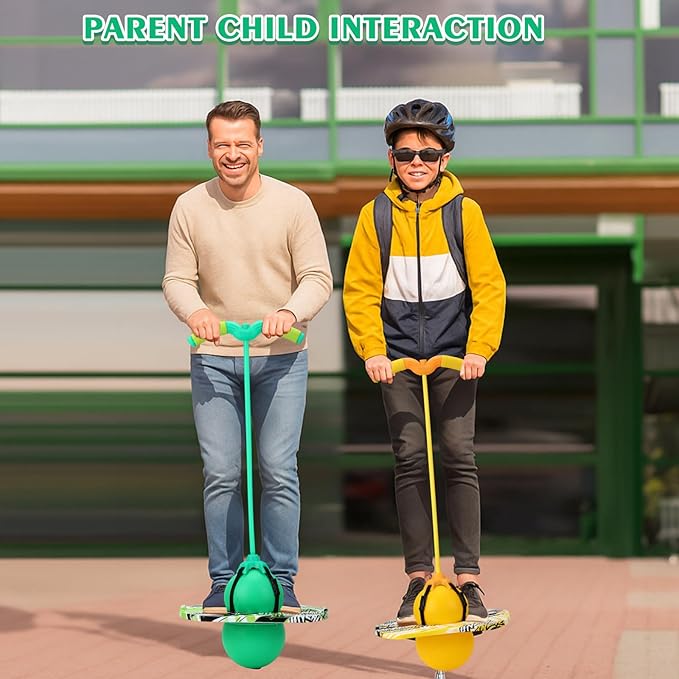 Layhit 2 Pcs Pogo Jumper with Handle for Kids Pump Pogo Ball Stick Jumper Balance Bounce Ball with Pump and Strong Grip for Adults Teen Indoor Outdoor