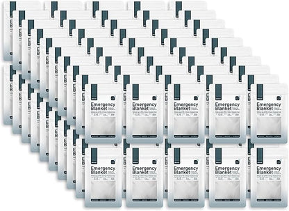 Altland 100 Pack of Emergency Blankets - Bulk Heat Reflective Blankets for Winter Survival Kits, Disaster Preparedness, Cold Weather Camping, and Homeless Care Packages