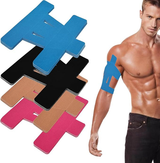 20PCS Kinesiology Tape for Shoulder, Shoulder Tape for Pain Relief Precut,Waterproof Breathable Shoulder Support & Stability Elastic, Latex-Free, Non-irritating to The Skin,Athletic Tape Four Colors