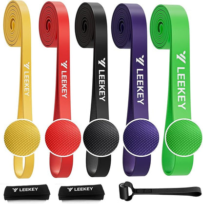 LEEKEY Resistance Bands Set for Pull-Up Assistance & Full-Body Training, Multi-Level Exercise Bands with Bag for Home Workouts, Physical Therapy, Strength Training (Men/Women)