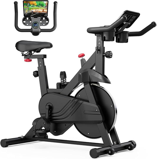 Superun Exercise Bike, Stationary Bikes for Home Gym with 32-Level Magnetic Resistance, 300LBS Capacity Indoor Cycling Bike with Comfortable Seat, LED Display