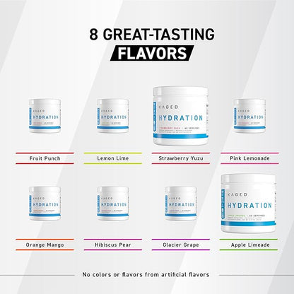 Kaged Hydration Electrolytes Powder | Fruit Punch | Hydra-Charge Sports Drink Mix | Pre, Post, Intra Workout | Low Carb, Vegan, Gluten Free | Supplements for Men & Women | 60 Servings