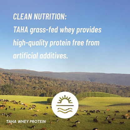 Taha Health & Nutrition Berry Flavored Whey Protein Concentrate Powder, 25g Protein, 140 Calories, 2g Sugar | New Zealand Grass-Fed, Free-Range Dairy | Gluten and Soy Free, Keto, Kosher | 2LB