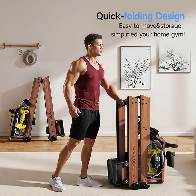 Rowing Machine for Home, 350 LB Capacity, 16-Level Silent Resistance, Magnetic Rowing Machines for Home Foldable, Full-Body Workout Compact Rowing Machine for Cardio & Strength with APP Support