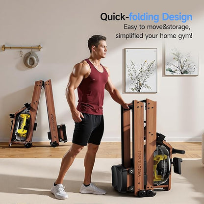 Rowing Machine for Home, 350 LB Capacity, 16-Level Silent Resistance, Magnetic Rowing Machines for Home Foldable, Full-Body Workout Compact Rowing Machine for Cardio & Strength with APP Support