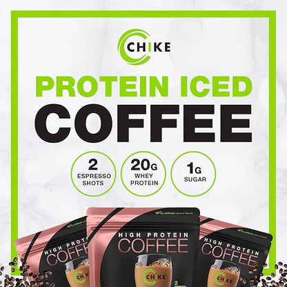 Chike Cinnamon High Protein Iced Coffee, 20 G Protein, 2 Shots Espresso, 1 G Sugar, Keto Friendly and Gluten Free, 14 Servings (14.8 Ounce)