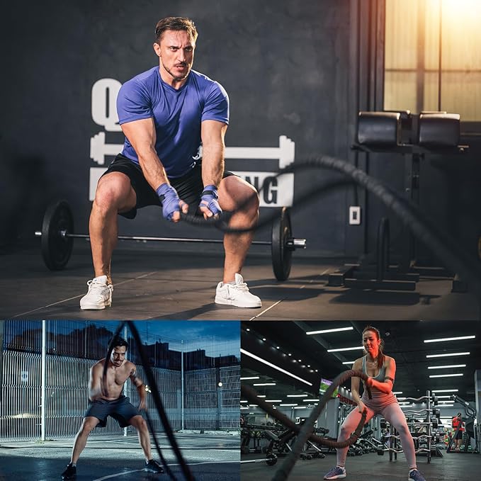 Battle Ropes Black Workout Rope 1 inch Battle Ropes for Home Gym 30ft Exercise Ropes for Working Out Heavy Ropes for Exercise Training Weighted Rope Weighted Workout Rope Battle Rope