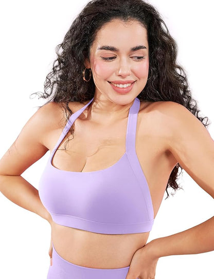 VOYJOY Sports Bras for Women Basic Wireless Bra Crop Workout Yoga Bra Sexy Tank Top