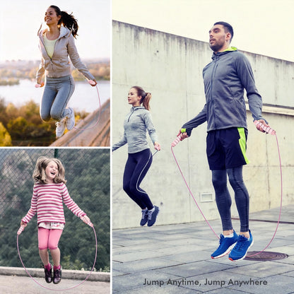 Jump Rope, Tangle-Free Rapid Speed Jumping Rope Cable with Ball Bearings for Women, Men, and Kids