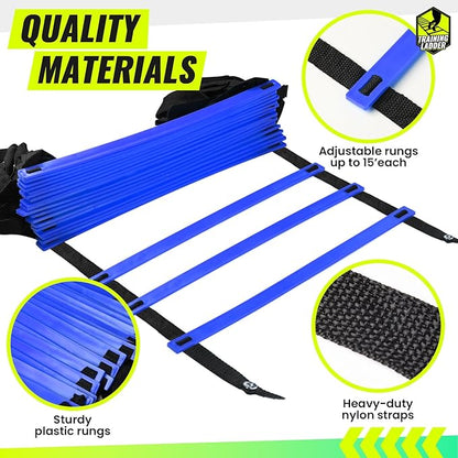 Teenitor Agility Ladder Speed Ladder Training Ladder for Soccer, Speed, Football Fitness Feet Training Carry Bag Agility Training Equipment 13 rungs, 23 feet