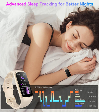 Smart Watch Fitness Tracker with 24/7 Heart Rate, Blood Oxygen Blood Pressure Monitor Sleep Tracker