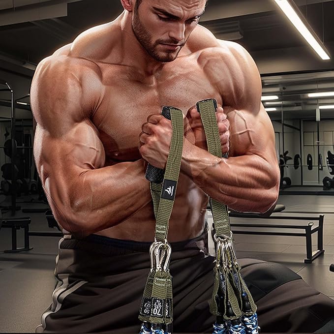 Resistance Bands, Exercise Elastic Bands Set, 40Lb To 80Lb Workout Bands with Handles Protective Sleeves Door Anchor Ankle Strap, Resistance Bands for Working Out With Handles - up to 300Lbs YLUERTDOO