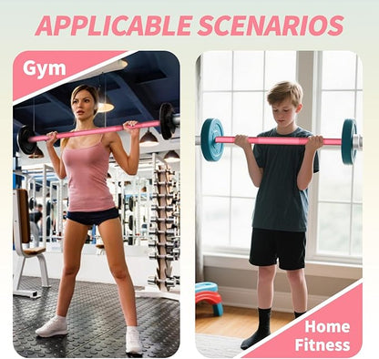 Egles Kids Barbell 5.5LB Mini Barbell Bar 4ft for Kid Women & Beginners Weighted Bar - Compatible with 2-Inch Weight Plates, for Strength Training Gym Weight Lifting, Multi-Color Training Bar