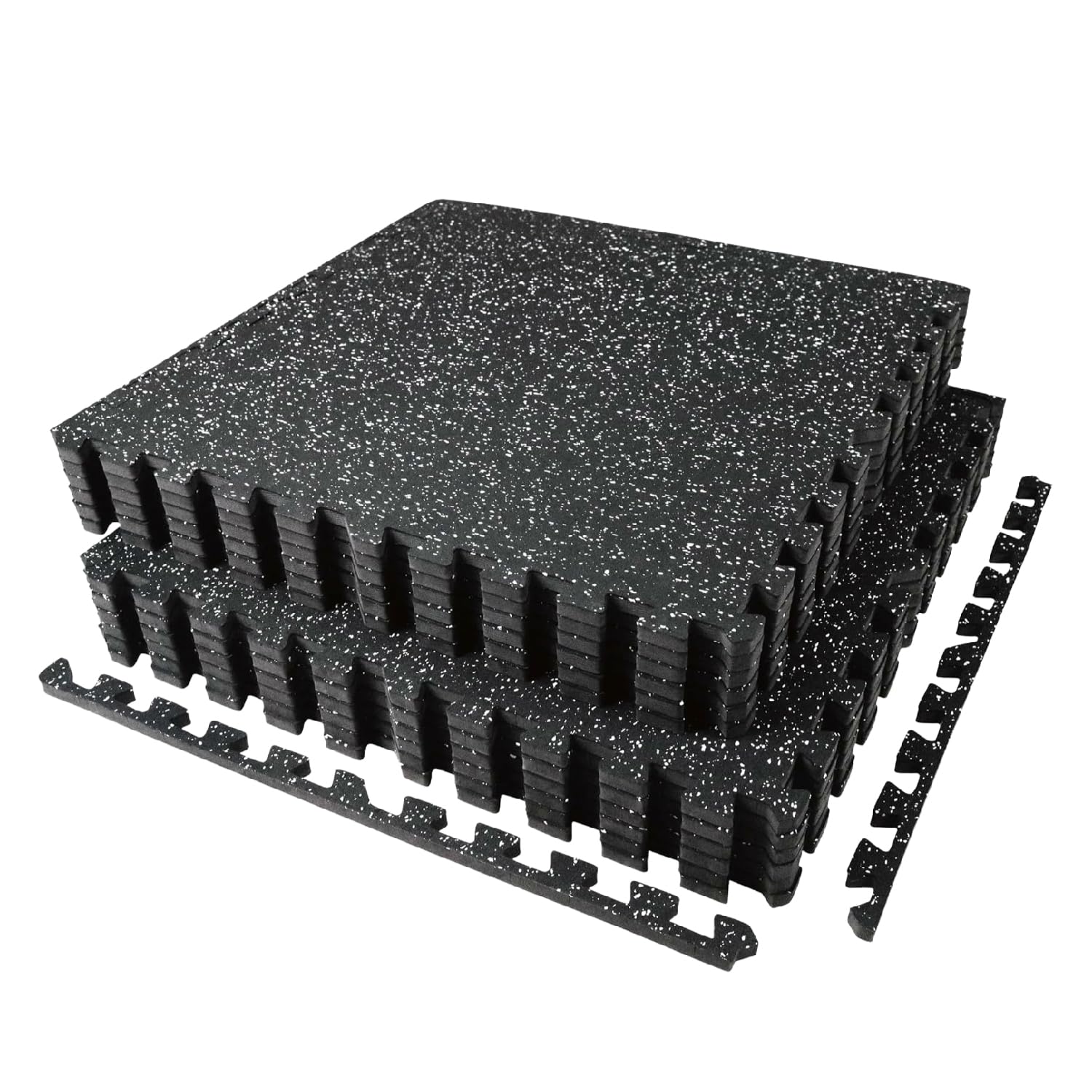 AIRHOP 0.56in Thick 48 Sq Ft Exercise Equipment Mats, 12 Tiles Upgraded Rubber Top with High